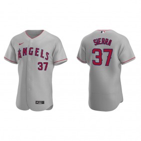 Men's Los Angeles Angels Magneuris Sierra Gray Authentic Road Jersey