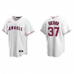 Men's Los Angeles Angels Magneuris Sierra White Replica Home Jersey