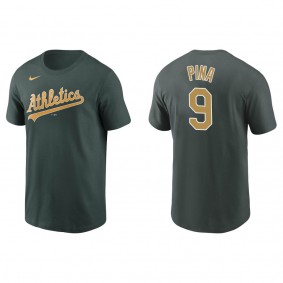 Men's Oakland Athletics Manny Pina Green Name & Number T-Shirt