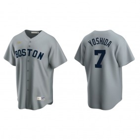 Men's Masataka Yoshida Boston Red Sox Gray Cooperstown Collection Road Jersey