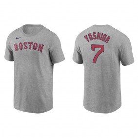 Men's Masataka Yoshida Boston Red Sox Gray Name & Number T-Shirt