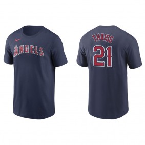 Men's Los Angeles Angels Matt Thaiss Navy Name & Number T-Shirt