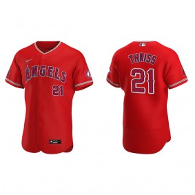 Men's Los Angeles Angels Matt Thaiss Red Authentic Jersey