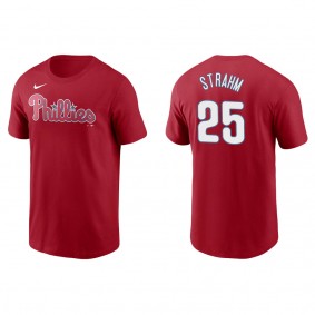 Men's Philadelphia Phillies Matthew Strahm Red Name & Number T-Shirt