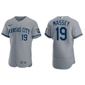 Men's Michael Massey Kansas City Royals Gray Authentic Jersey