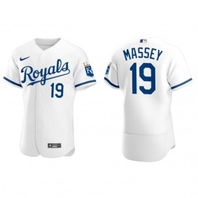 Men's Michael Massey Kansas City Royals White Authentic Jersey