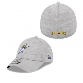 Men's Milwaukee Brewers Gray 2023 Clubhouse 39THIRTY Flex Hat