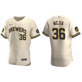 Men's J.C. Mejia Milwaukee Brewers Cream Authentic Alternate Jersey