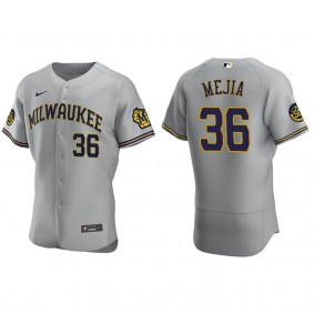 Men's J.C. Mejia Milwaukee Brewers Gray Authentic Road Jersey