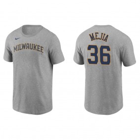 Men's J.C. Mejia Milwaukee Brewers Gray Name & Number T-Shirt