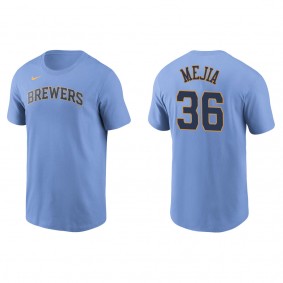 Men's J.C. Mejia Milwaukee Brewers Light Blue Name & Number T-Shirt