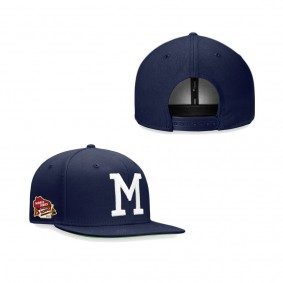 Men's Milwaukee Brewers Navy 1957 World Series Patch Snapback Hat