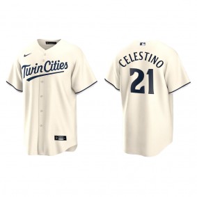 Men's Gilberto Celestino Minnesota Twins Cream Replica Alternate Jersey