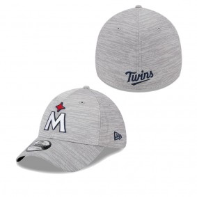 Men's Minnesota Twins Gray 2023 Clubhouse 39THIRTY Flex Hat