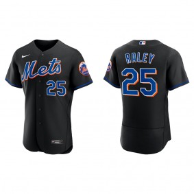 Men's Brooks Raley New York Mets Black Authentic Alternate Jersey