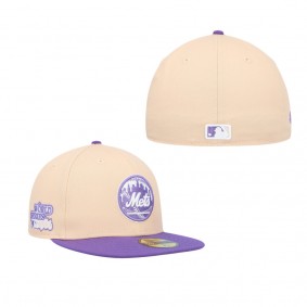 Men's New York Mets Peach Purple 1986 World Series Side Patch 59FIFTY Fitted Hat