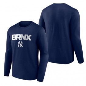Men's New York Yankees Navy BRNX NY Long Sleeve T-Shirt