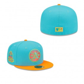 Men's Oakland Athletics Blue Orange Vice Highlighter 59FIFTY Fitted Hat