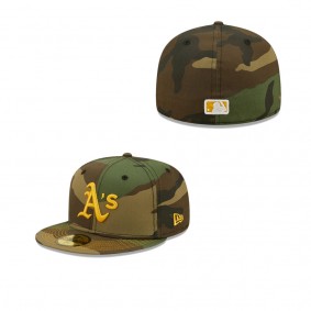 Men's Oakland Athletics Camo Team Color Undervisor 59FIFTY Fitted Hat