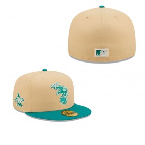 Men's Oakland Athletics Natural Teal Mango Forest 59FIFTY fitted hat