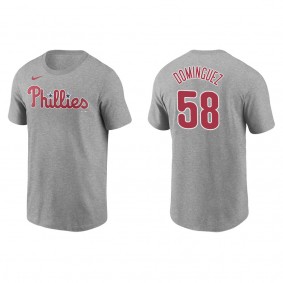 Men's Seranthony Dominguez Philadelphia Phillies Gray Name & Number T-Shirt
