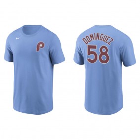 Men's Seranthony Dominguez Philadelphia Phillies Light Blue Name & Number T-Shirt