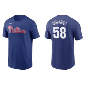 Men's Seranthony Dominguez Philadelphia Phillies Royal Name & Number T-Shirt