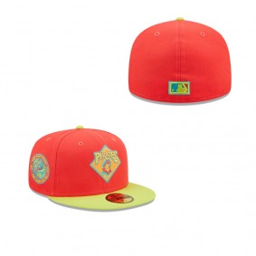 Men's Pittsburgh Pirates Red Neon Green Lava Highlighter Combo 59FIFTY Fitted Hat