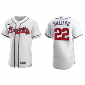 Men's Atlanta Braves Sam Hilliard White Authentic Home Jersey