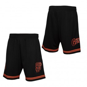 Men's San Francisco Giants Mitchell & Ness Black Team ID Mesh Shorts
