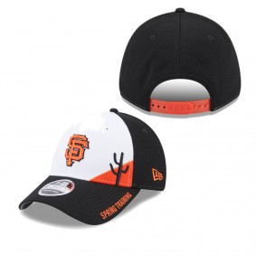 Men's San Francisco Giants White Black Spring Training Icon 9FORTY Snapback Hat