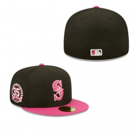 Men's Seattle Mariners Black Pink 35th Anniversary Passion 59FIFTY Fitted Hat