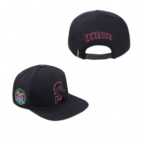 Men's Seattle Mariners Pro Standard Black Cooperstown Collection Neon Prism Snapback Hat