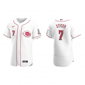 Men's Spencer Steer Cincinnati Reds White Authentic Home Jersey