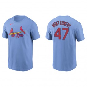 Men's Jordan Montgomery St. Louis Cardinals Light Blue Name & Number T-Shirt