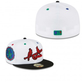 Men's St. Louis Cardinals White Black 1934 World Series Primary Eye 59FIFTY Fitted Hat