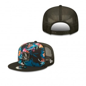 Men's Tampa Bay Rays Black Tropic Trucker 9FIFTY Snapback Hat