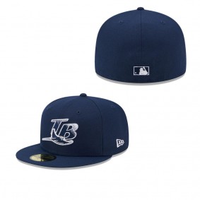 Men's Tampa Bay Rays Navy Cooperstown Collection Oceanside Green Undervisor 59FIFTY Fitted Hat