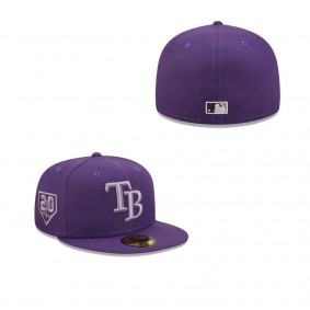 Men's Tampa Bay Rays Purple 20th Anniversary Lavender Undervisor 59FIFTY Fitted Hat