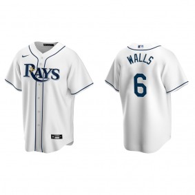 Men's Taylor Walls Tampa Bay Rays White Replica Home Jersey