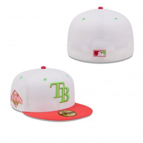 Men's Tampa Bay Rays White Coral 2008 World Series Strawberry Lolli 59FIFTY Fitted Hat