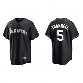Men's Seattle Mariners Taylor Trammell Black White Replica Official Jersey