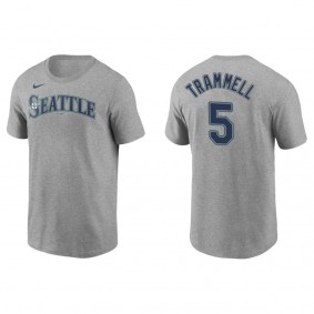 Men's Seattle Mariners Taylor Trammell Gray Name & Number T-Shirt