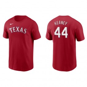 Men's Andrew Heaney Texas Rangers Red Name & Number T-Shirt