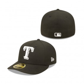 Men's Texas Rangers Black & White Low Profile 59FIFTY Fitted Hat