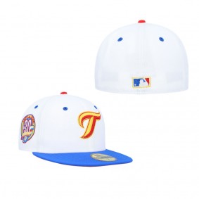 Men's Toronto Blue Jays White Royal 30th Anniversary Cherry Lolli 59FIFTY Fitted Hat