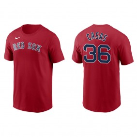 Men's Triston Casas Boston Red Sox Red Name & Number T-Shirt