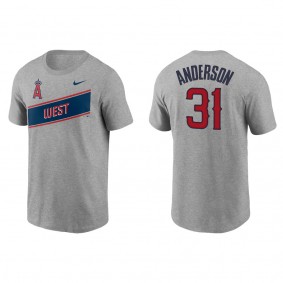Men's Los Angeles Angels Tyler Anderson Gray Little League Classic Wordmark T-Shirt