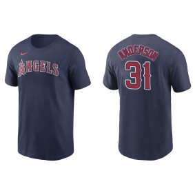 Men's Los Angeles Angels Tyler Anderson Navy Name & Number T-Shirt