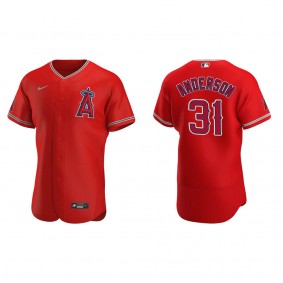 Men's Los Angeles Angels Tyler Anderson Red Authentic Alternate Jersey